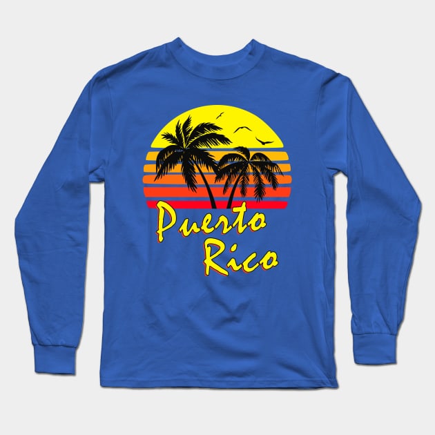 Puerto Rico Tropical Sunset Long Sleeve T-Shirt by Nerd_art